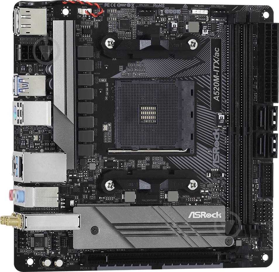 Материнская плата ASRock A520M-ITX/AC (Socket AM4, AMD A520, mini ITX) - фото 4