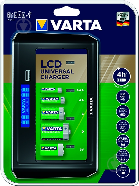 Зарядний пристрій Varta LCD Universal Charger 1 шт. (57678101401) - фото 1 Зарядний пристрій Varta LCD Universal Charger 1 шт. (57678101401) - фото 1