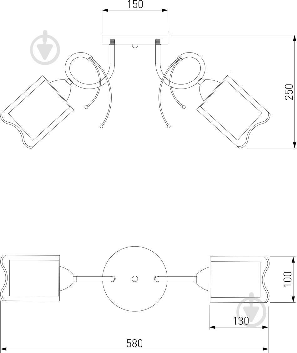 Люстра потолочная Strotskis Renee 30122/2 2x60 Вт E27 хром - фото 4