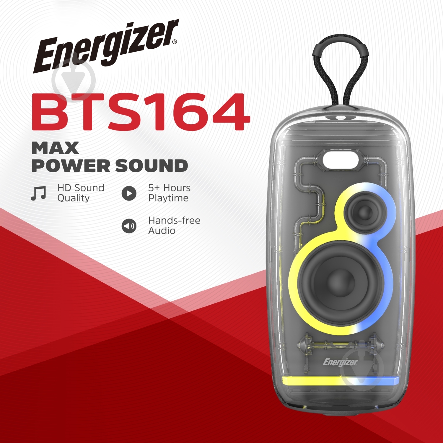 Портативная колонка Energizer 1.0 black (BTS164) - фото 4 Портативная колонка Energizer 1.0 black (BTS164) - фото 4