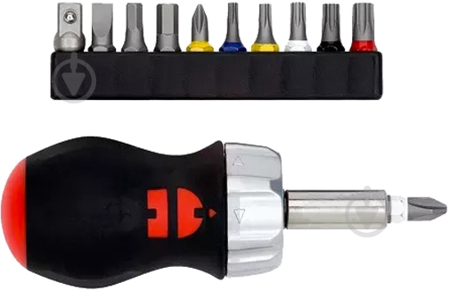 Викрутка WURTH міні з тріскачкою та набором біт 11 шт Zebra 061363050 - фото 1