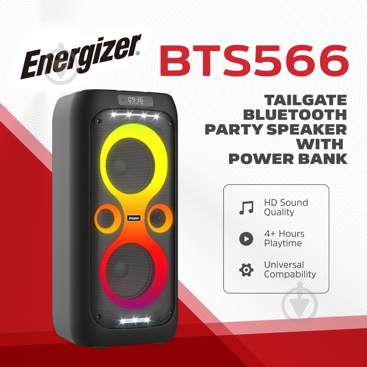 Портативная колонка Energizer 1.0 black (BTS566) - фото 6