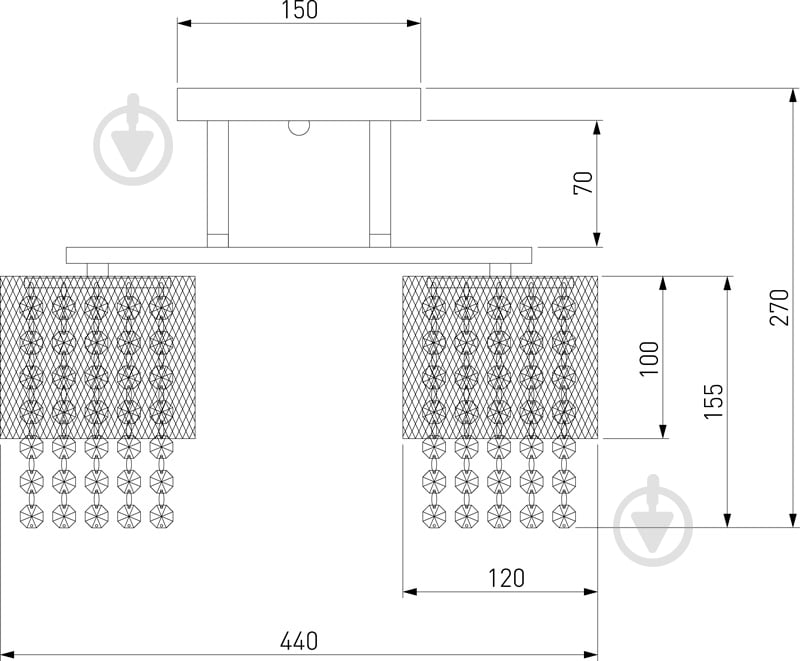 Люстра стельова Strotskis Bonnie 30137/5 5x60 Вт E27 хром - фото 4