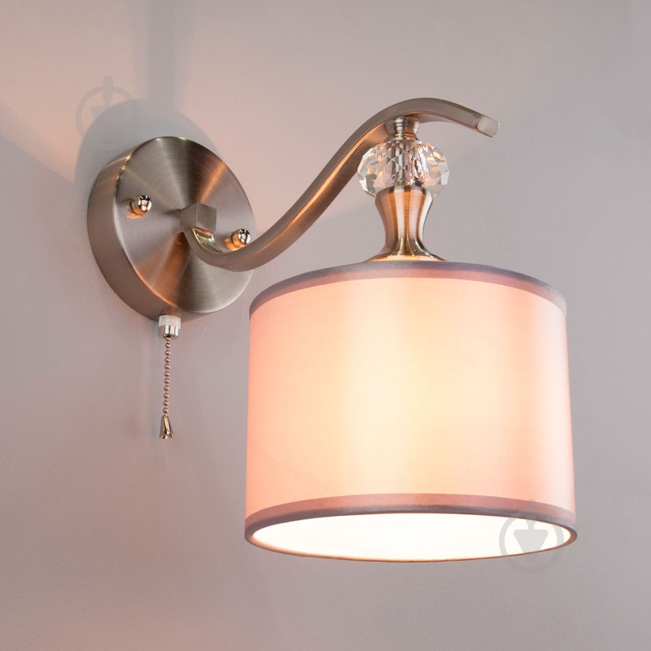 Бра Strotskis Ofelia 60070/1 1x40 Вт E14 никель/сатин - фото 2