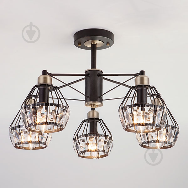 Люстра потолочная Strotskis Lord 70075/5 5x60 Вт E14 черный - фото 1