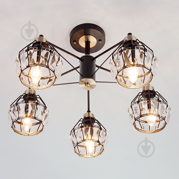 Люстра потолочная Strotskis Lord 70075/5 5x60 Вт E14 черный - фото 3