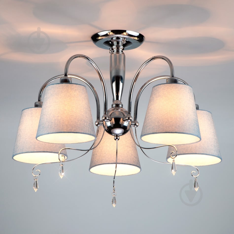 Люстра потолочная Strotskis Dalila 70096/5 5x40 Вт E14 хром/голубой - фото 2 Люстра потолочная Strotskis Dalila 70096/5 5x40 Вт E14 хром/голубой - фото 2