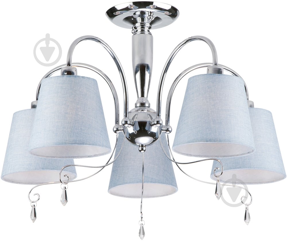 Люстра потолочная Strotskis Dalila 70096/5 5x40 Вт E14 хром/голубой - фото 1 Люстра потолочная Strotskis Dalila 70096/5 5x40 Вт E14 хром/голубой - фото 1