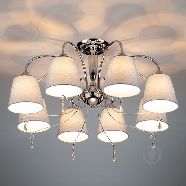 Люстра потолочная Strotskis Dalila 70096/8 8x40 Вт E14 хром/голубой - фото 3 Люстра потолочная Strotskis Dalila 70096/8 8x40 Вт E14 хром/голубой - фото 3