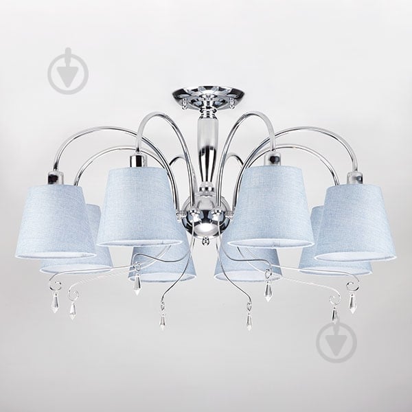 Люстра потолочная Strotskis Dalila 70096/8 8x40 Вт E14 хром/голубой - фото 1 Люстра потолочная Strotskis Dalila 70096/8 8x40 Вт E14 хром/голубой - фото 1