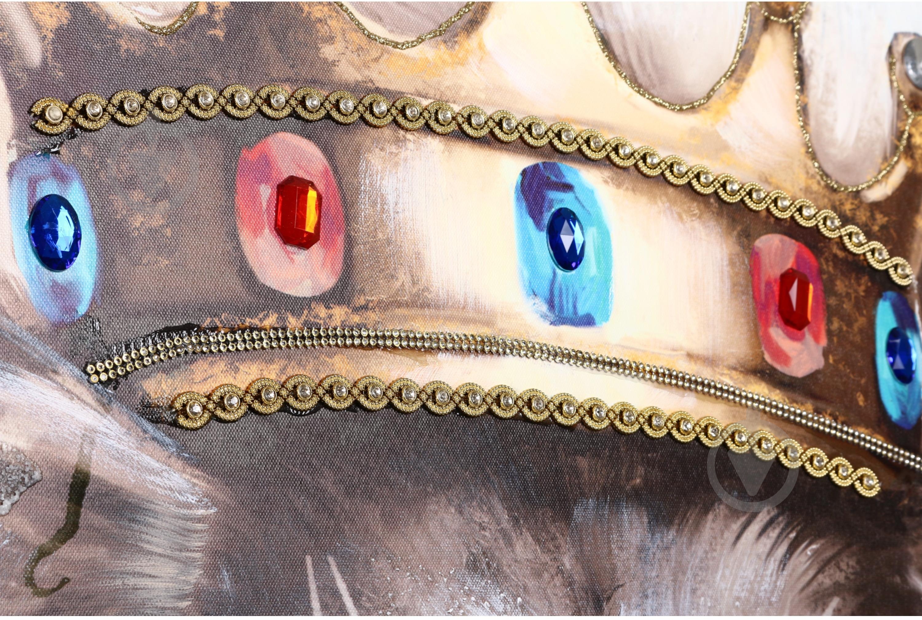 Картина с элементами ручной работы Лев 100x100 см BD23C057BF-2 - фото 4 Картина с элементами ручной работы Лев 100x100 см BD23C057BF-2 - фото 4