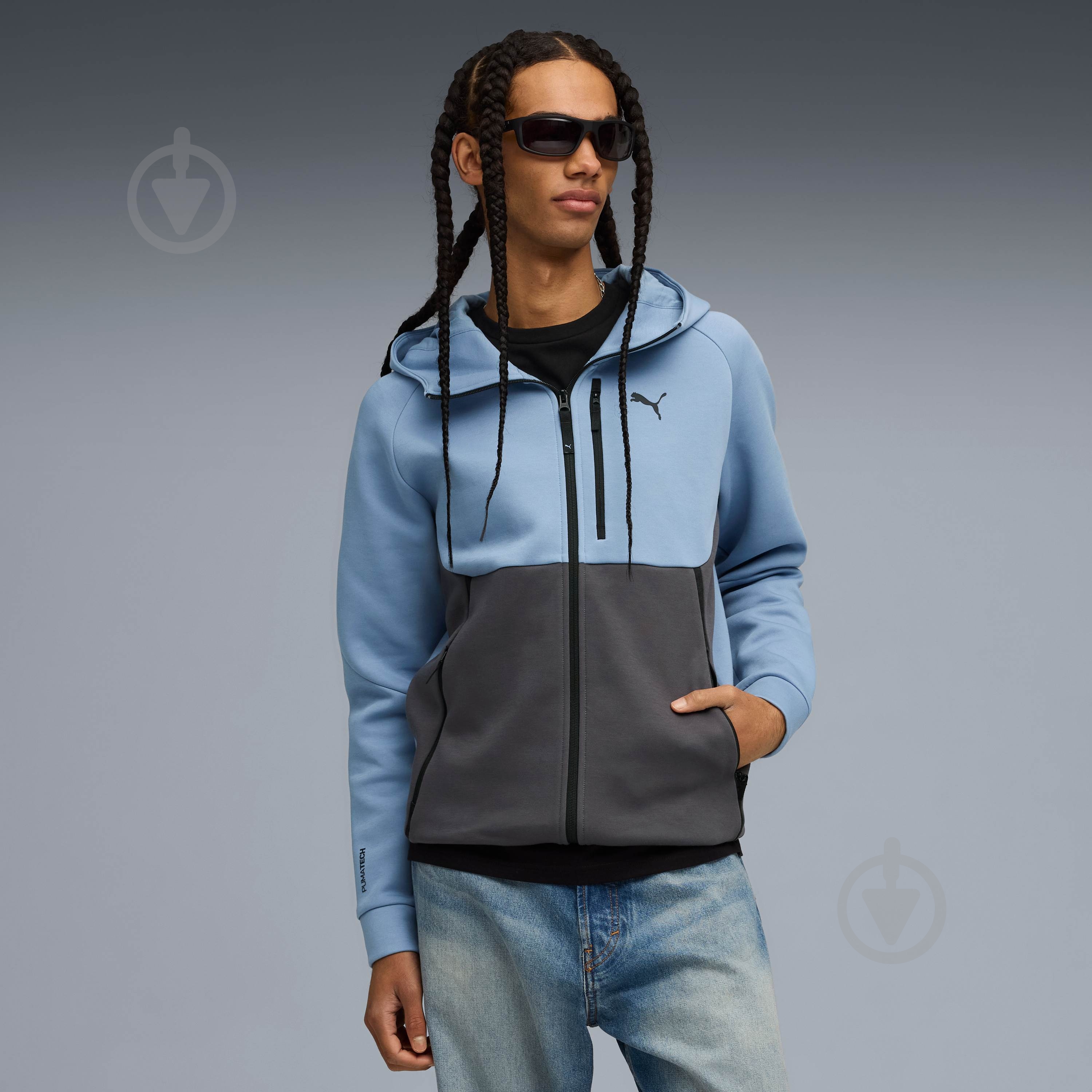 ᐉ Джемпер Puma PUMATECH FULL-ZIP HOODIE DK 62967434 р.2XL синій