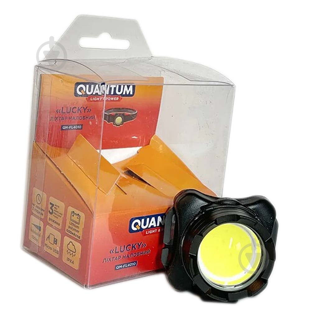 Фонарик на голову Quantum аккумуляторный QM-FL4010 Lucky LED COB + microUSB кабель в к-те - фото 8