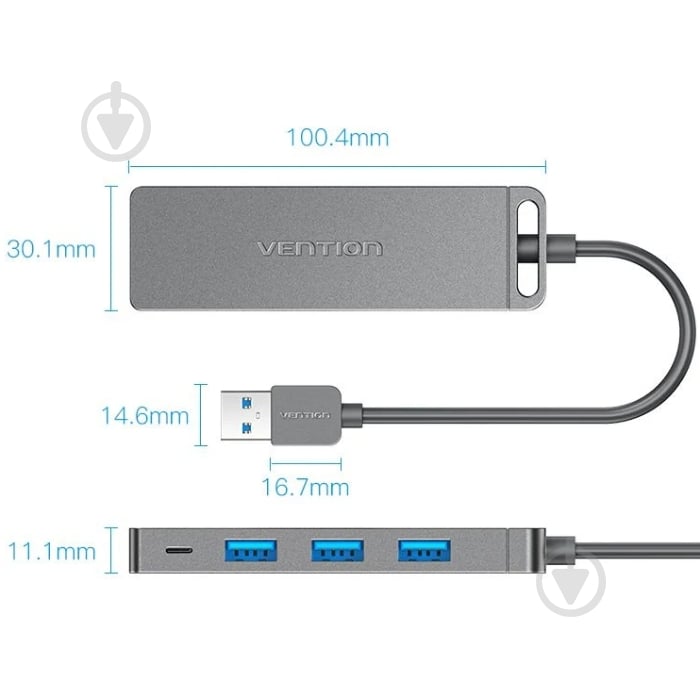 USB-хаб Vention CHLBB-SCB - фото 2