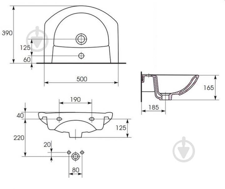 Умывальник Cersanit Libra 50 K04-006 - фото 3