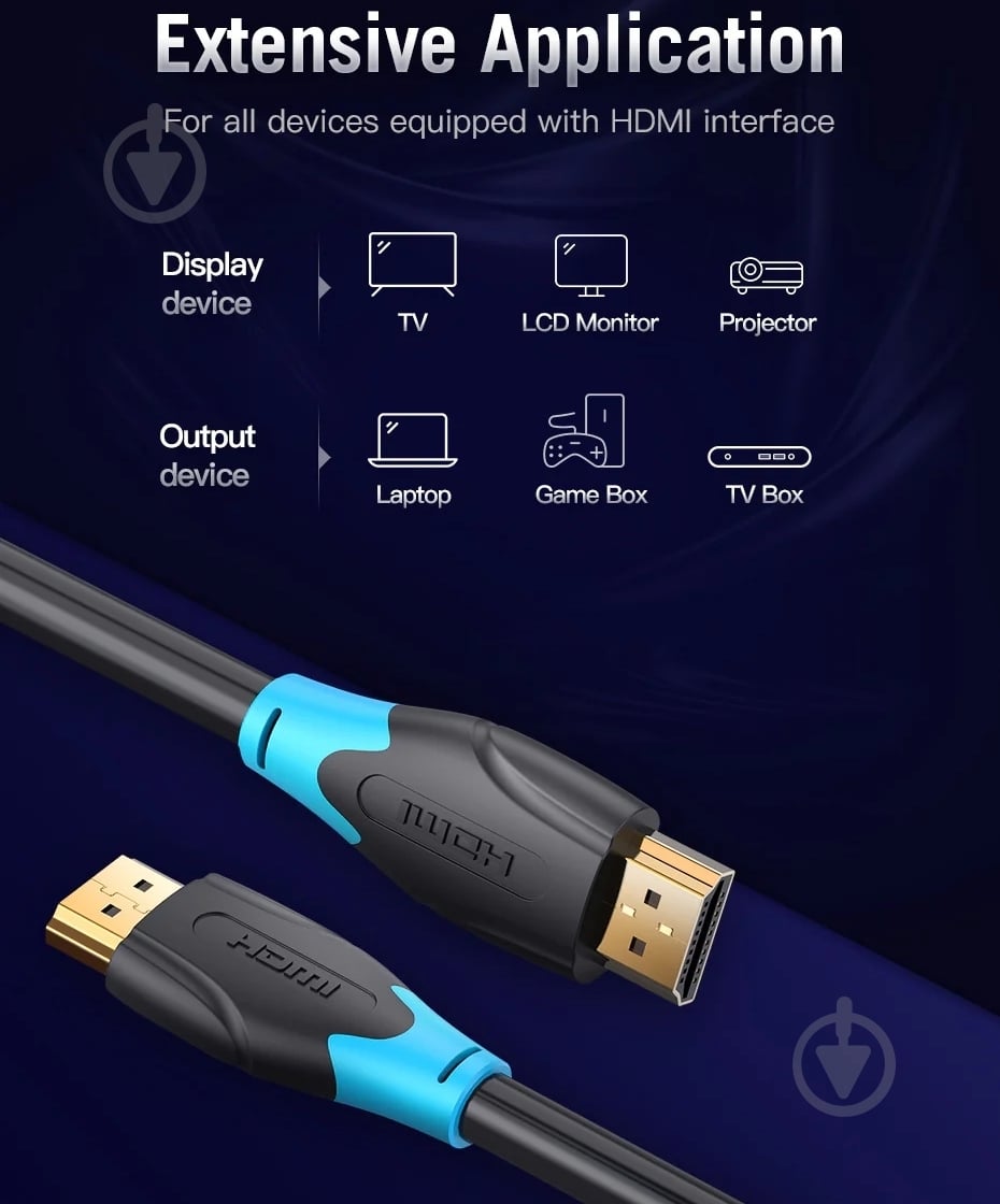 Кабель Vention 20 м чорний (AACBQ) - фото 7