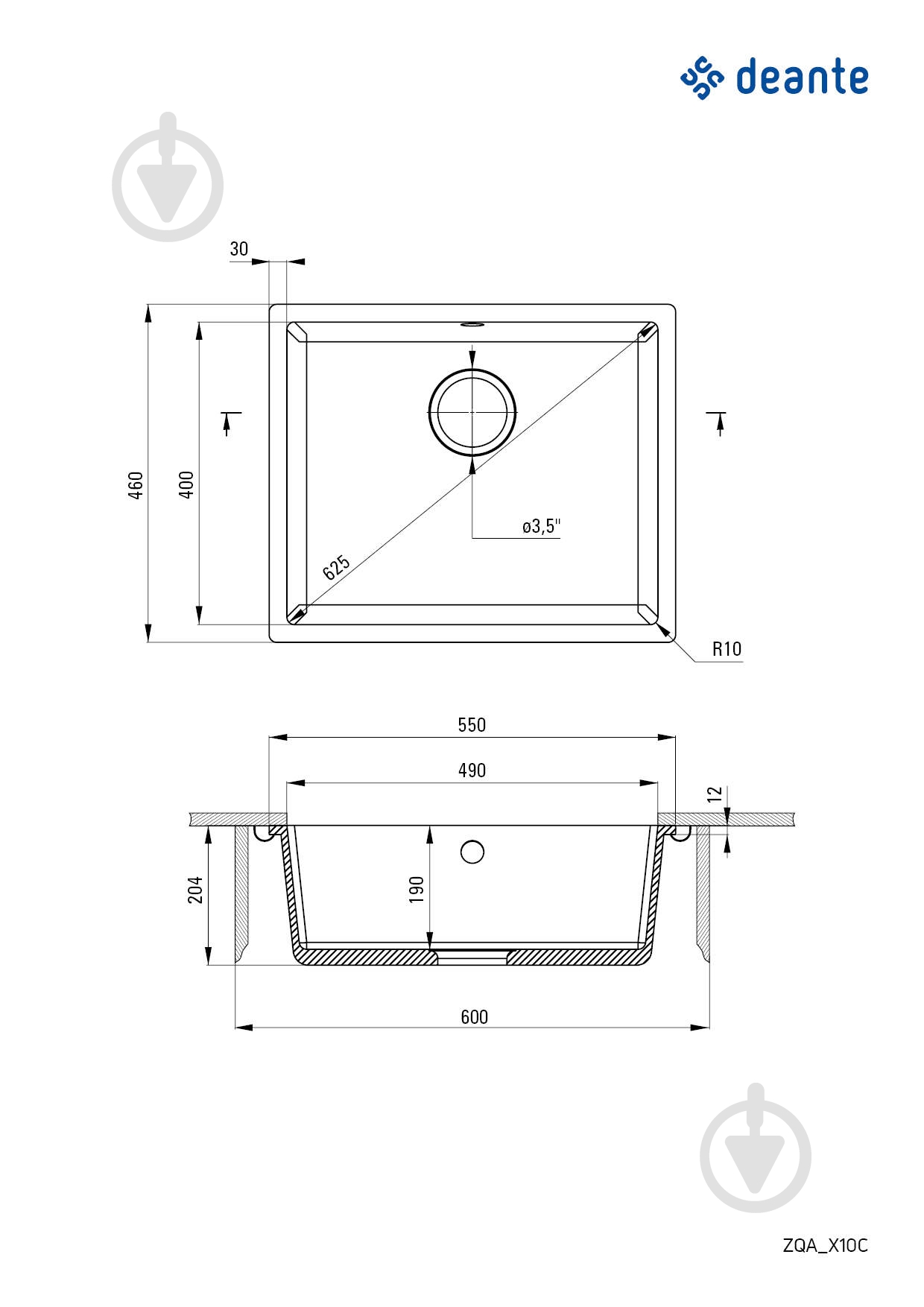 Мойка для кухни Deante Corda ZQA G10C графит металлик - фото 2 Мойка для кухни Deante Corda ZQA G10C графит металлик - фото 2