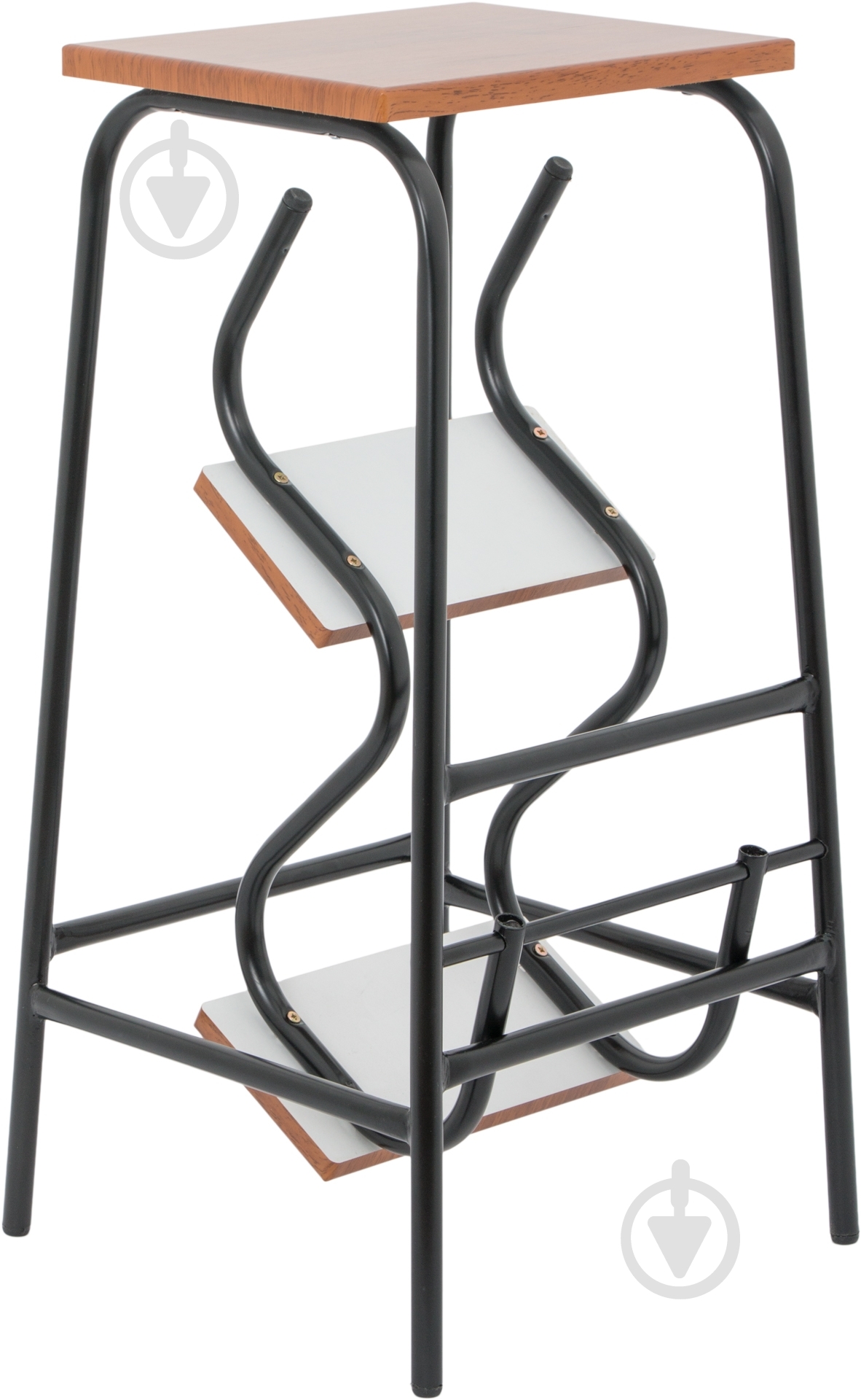 Табурет-лестница орех / черный - фото 1
