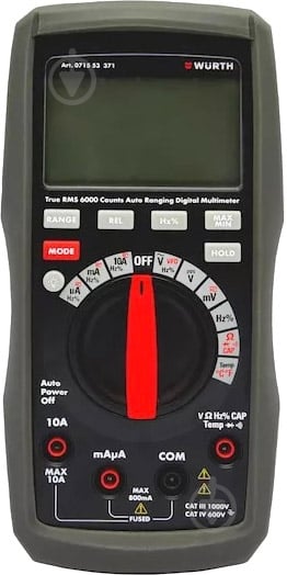 Мультиметр цифровий WURTH (TRMS 6000)-IP40-1000V 071553371 - фото 1