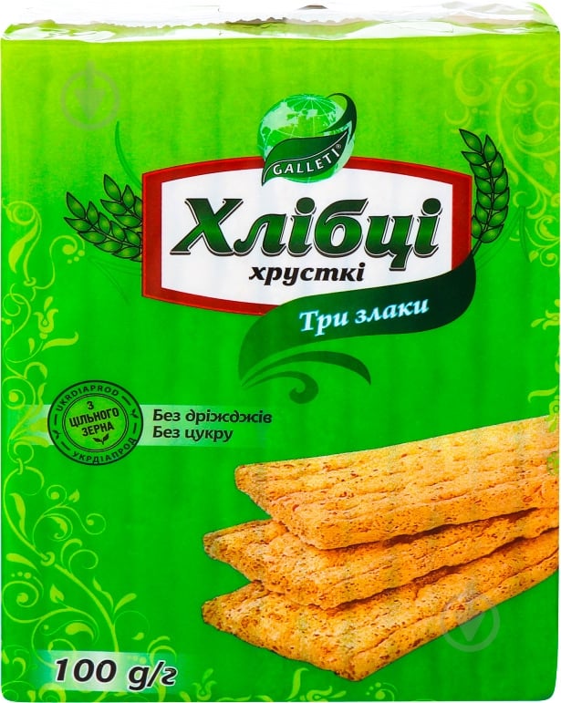 Хлебцы Galleti Три злака 100 г - фото 1