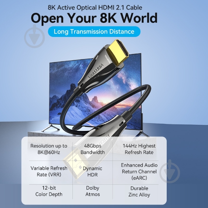 Кабель Vention HDMI M to M 60 м черный (ALBBAE) - фото 5