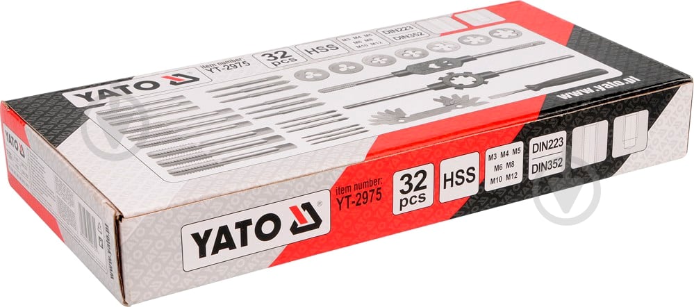 Набор резьбонарезной YATO 32 шт. YT-2975 - фото 5 Набор резьбонарезной YATO 32 шт. YT-2975 - фото 5