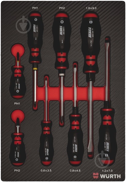 Набор отверток WURTH в ложементе 8 предметов 0965905501 - фото 1