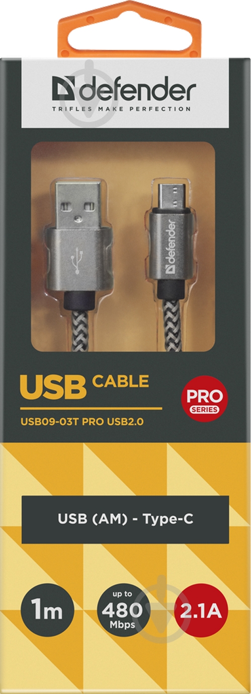 Кабель Defender USB Type-C 1 м белый (87815) - фото 3