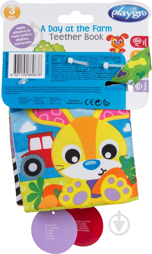 Книжка-прорезыватель Playgro День на ферме 71 032 - фото 3 Книжка-прорезыватель Playgro День на ферме 71 032 - фото 3