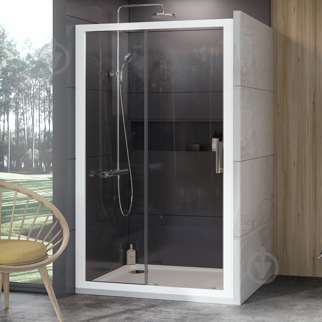 Душевые двери Ravak 10DP2-110 белый + Transparent - фото 1 Душевые двери Ravak 10DP2-110 белый + Transparent - фото 1