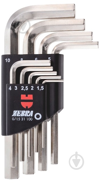 Набор отверток WURTH угловых 1,5-10мм 9 шт Zebra 071531100 - фото 1