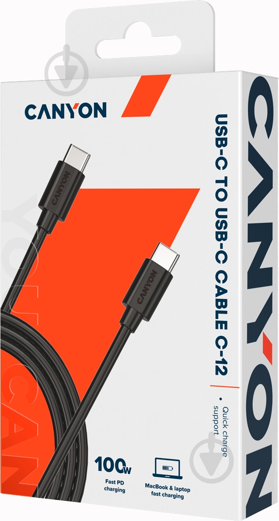 Кабель Canyon USB-C — USB-C C-12 2 м black (CNS-USBC12B) - фото 6