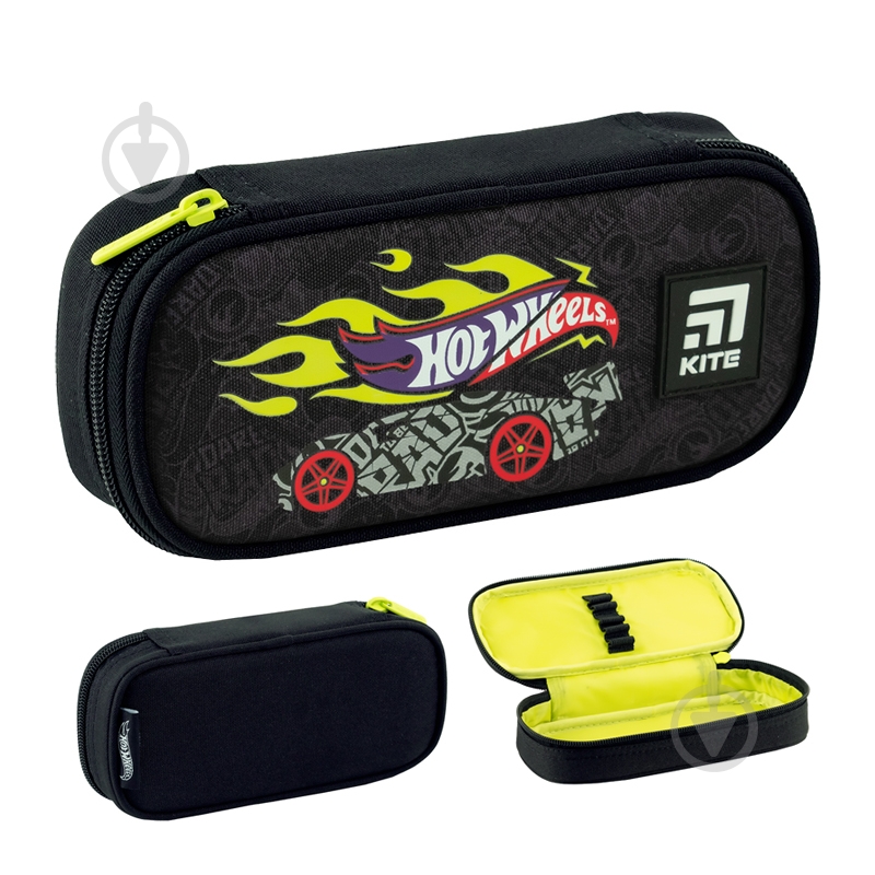 Пенал 662 Hot Wheels KITE черный - фото 1