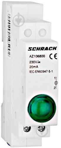Индикатор Schrack LED 230В AC зеленый AZ106800-- - фото 1