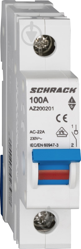Выключатель нагрузки Schrack 100А 1P AZ200201-- - фото 1 Выключатель нагрузки Schrack 100А 1P AZ200201-- - фото 1