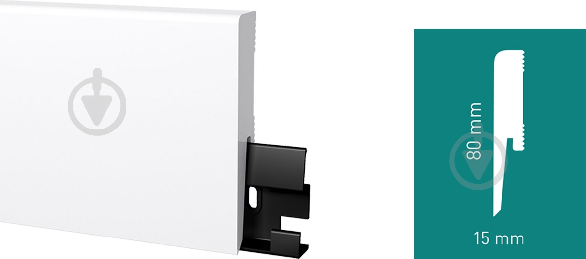 Плінтус Arbiton DORA DO810 білий 15х80x2400 мм - фото 1