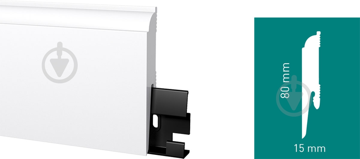 Плинтус Arbiton DORA DO820 белый 15х80x2400 мм - фото 1 Плинтус Arbiton DORA DO820 белый 15х80x2400 мм - фото 1