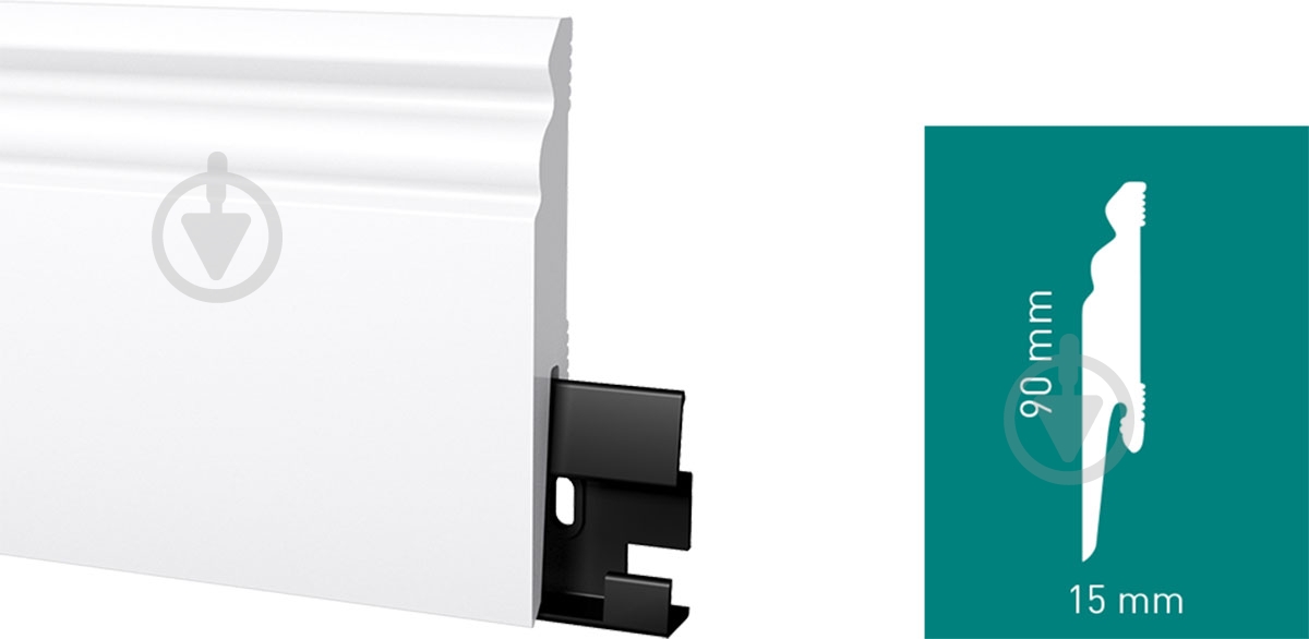 Плинтус Arbiton DORA DO910 белый 15х90x2400 мм - фото 1 Плинтус Arbiton DORA DO910 белый 15х90x2400 мм - фото 1