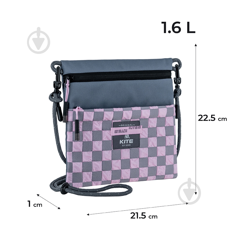 Сумка кросс-боди KITE Education teens K24-2772-5 серый - фото 2