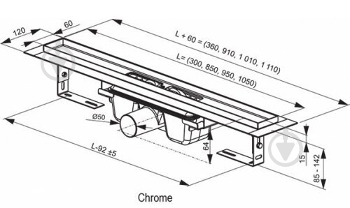 Душовий канал Ravak Chrome OZ 950 X01428 - фото 4