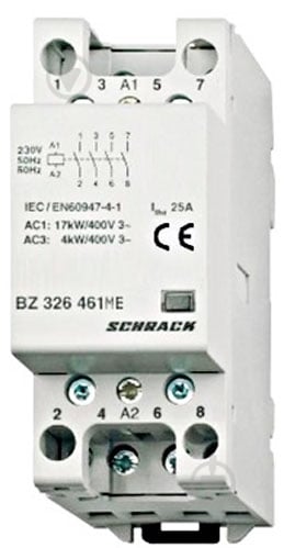 Контактор Schrack 25А 4НВ 24В AC BZ326460ME - фото 1 Контактор Schrack 25А 4НВ 24В AC BZ326460ME - фото 1