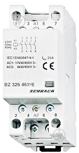 Контактор Schrack 25А 4НВ 230В AC BZ326461ME - фото 1 Контактор Schrack 25А 4НВ 230В AC BZ326461ME - фото 1