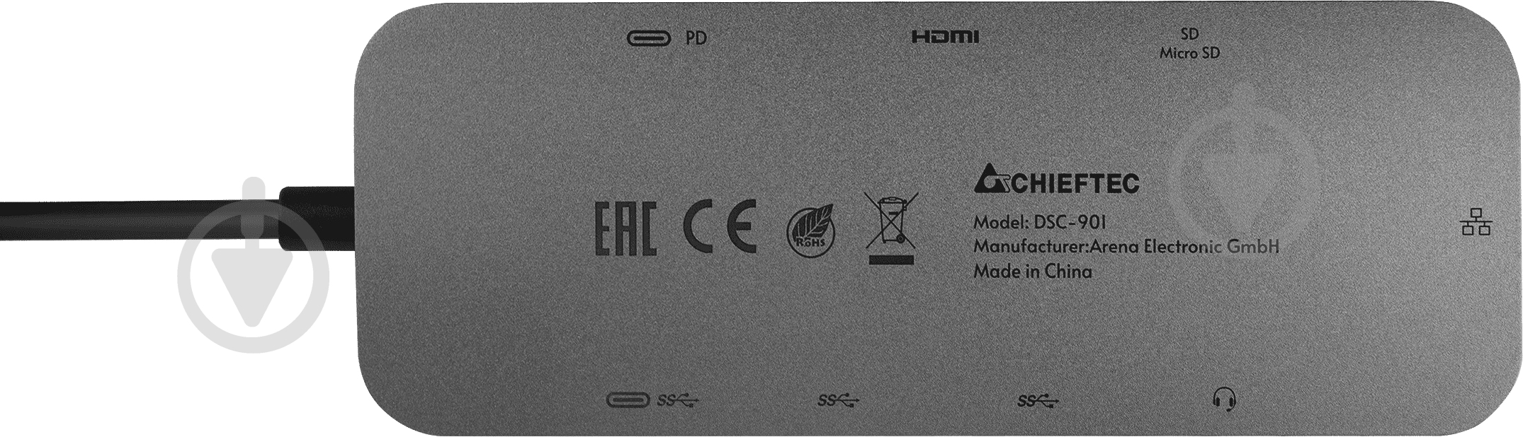 Док-станция Chieftec 9-в-1 USB Type-C titanium grey (DSC-901) - фото 4 Док-станция Chieftec 9-в-1 USB Type-C titanium grey (DSC-901) - фото 4