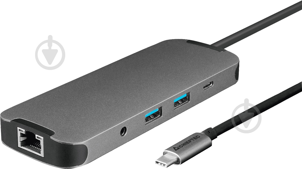 Док-станция Chieftec 9-в-1 USB Type-C titanium grey (DSC-901) - фото 1 Док-станция Chieftec 9-в-1 USB Type-C titanium grey (DSC-901) - фото 1