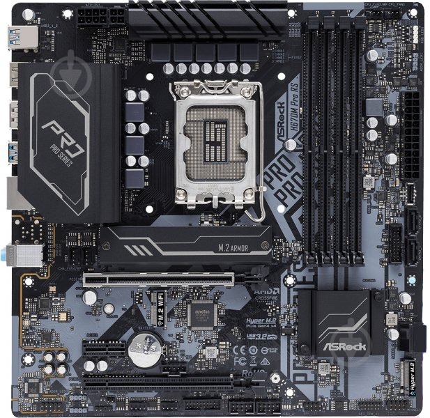 Материнская плата ASRock H670M PRO RS (Socket 1700, Intel H670, micro ATX) - фото 1