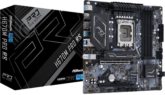 Материнская плата ASRock H670M PRO RS (Socket 1700, Intel H670, micro ATX) - фото 5