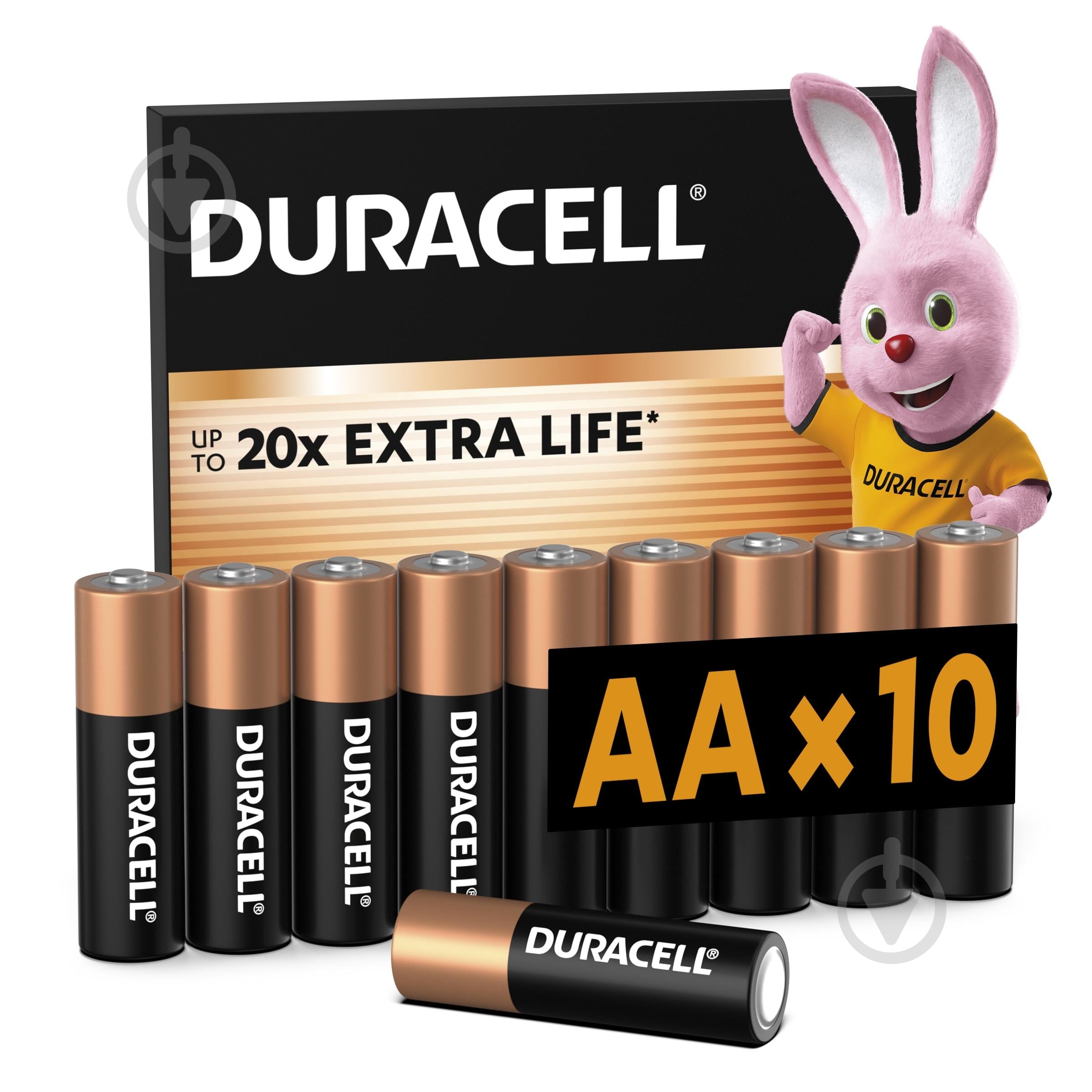 Батарейки щелочные Duracell AA (пальчиковые) 10 шт. - фото 1