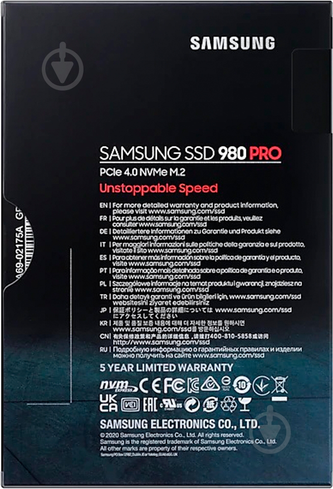 SSD-накопитель Samsung 980 PRO NVMe 500GB M.2 PCI Express 4.0 x4 3D V-NAND (MZ-V8P500BW) - фото 6