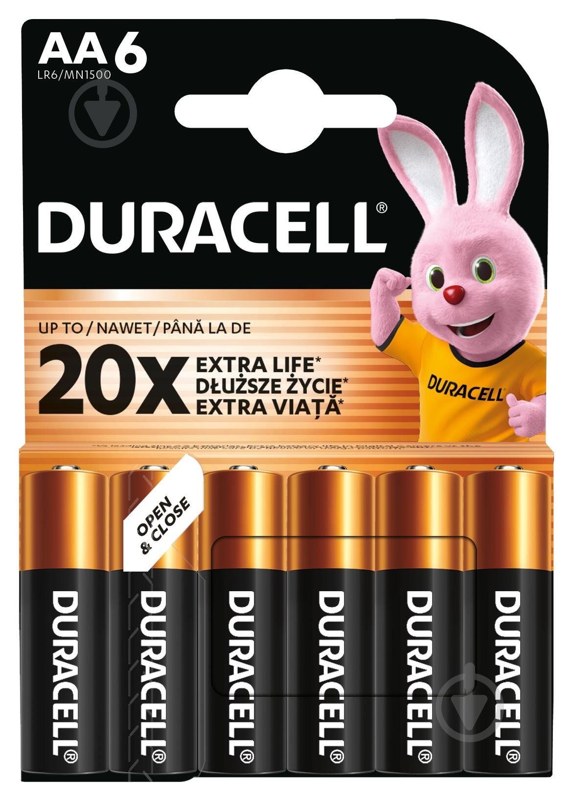 Батарейки щелочные Duracell (LR6) MN1500 Basic AA (пальчиковые) 6 шт. - фото 2