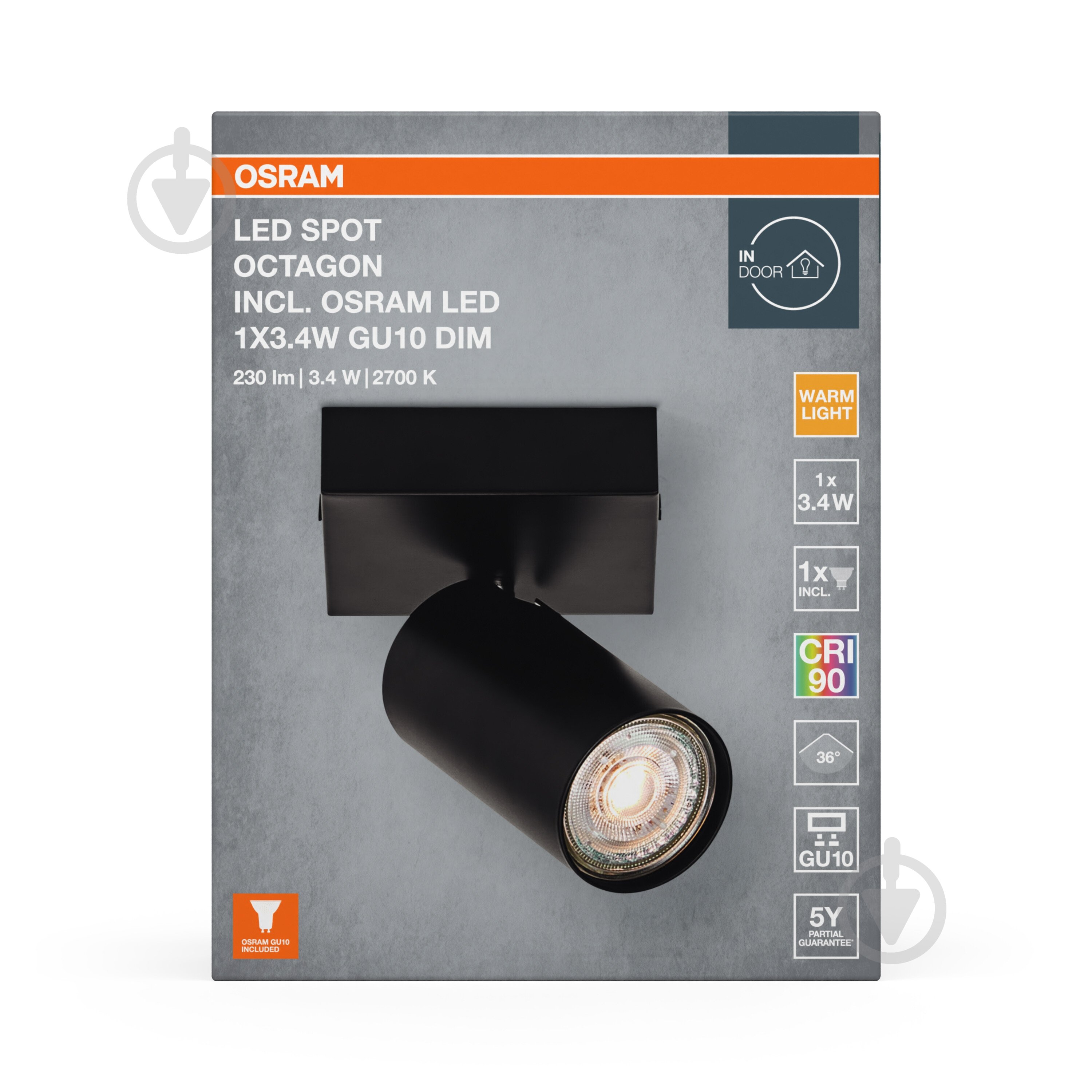 Спот Osram Octagon 1x3,4 Вт GU10 чорний - фото 10